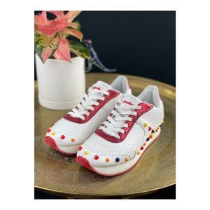 Desigual Sneakers White Red Candy Studded Rainbow Platform Comfort Funky Street